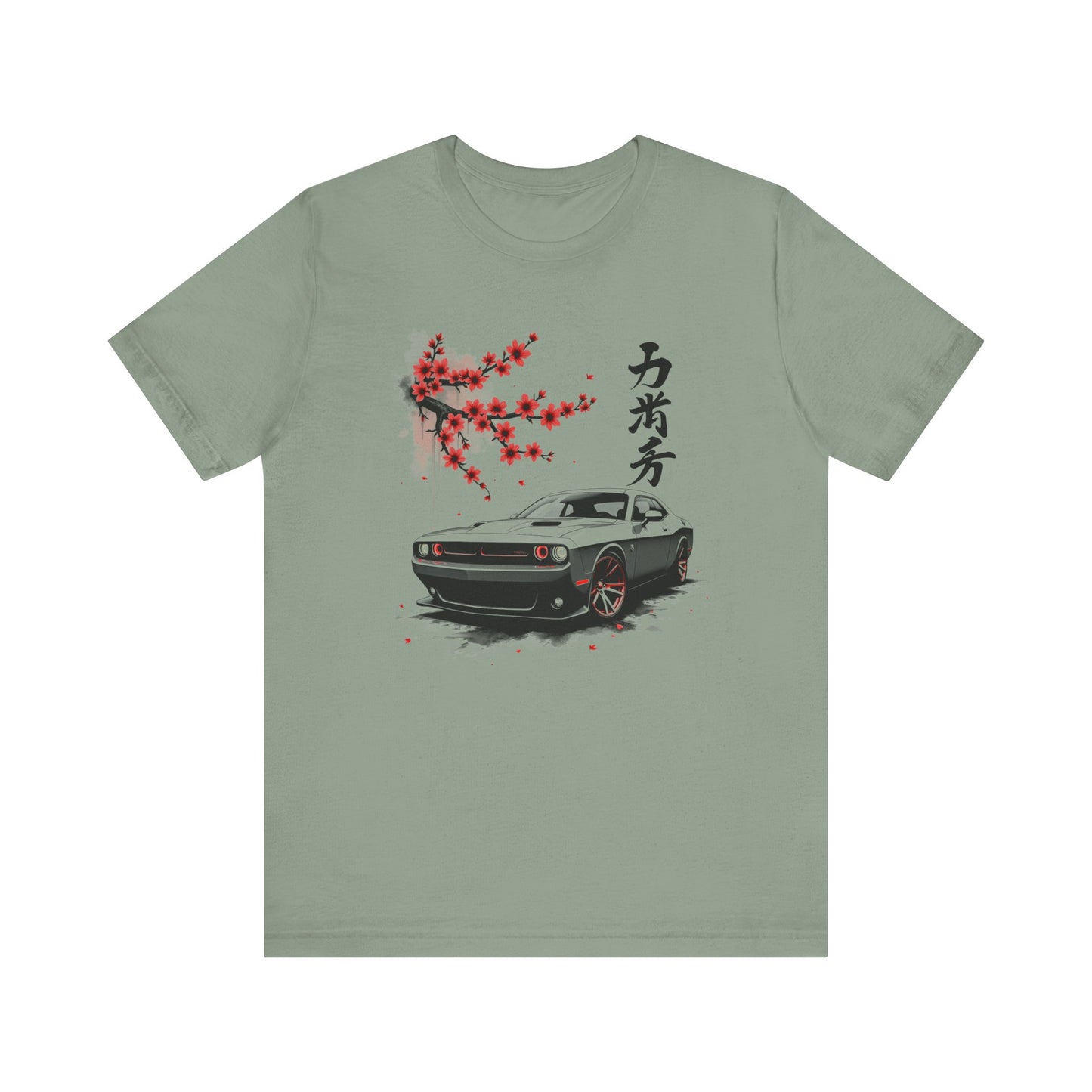 Dodge Challenger t-shirt muscle Car Art Unisex Tee - Short Sleeve Japanese Cherry Blossom Design