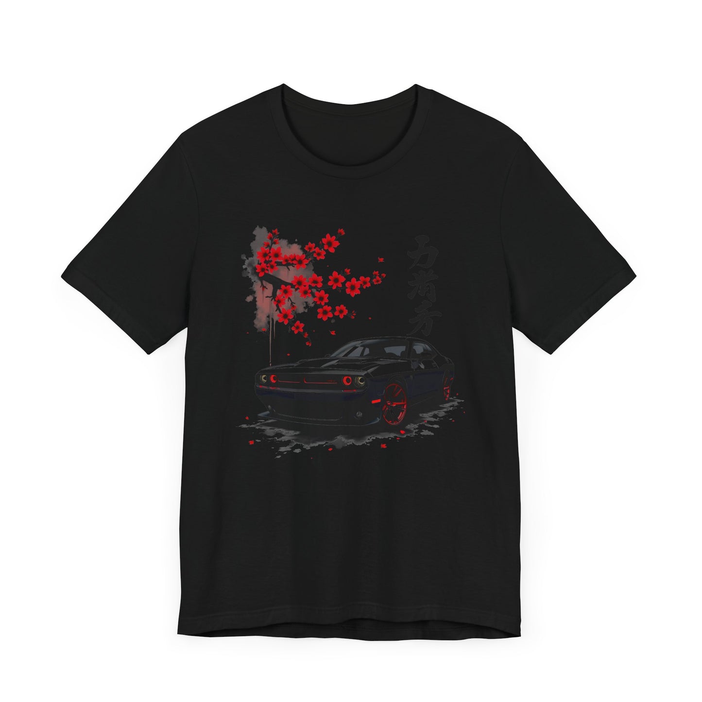 Dodge Challenger t-shirt muscle Car Art Unisex Tee - Short Sleeve Japanese Cherry Blossom Design