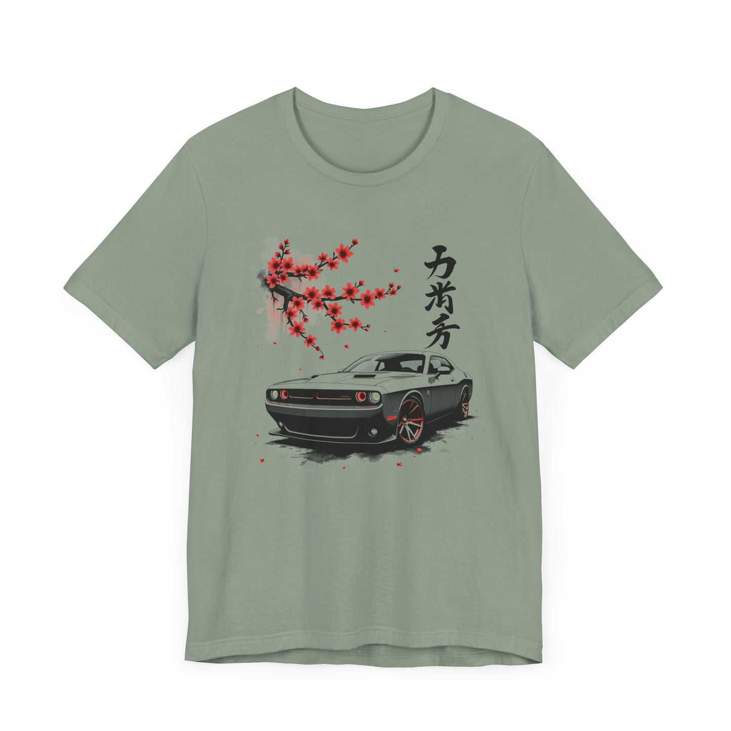 Dodge Challenger t-shirt muscle Car Art Unisex Tee - Short Sleeve Japanese Cherry Blossom Design