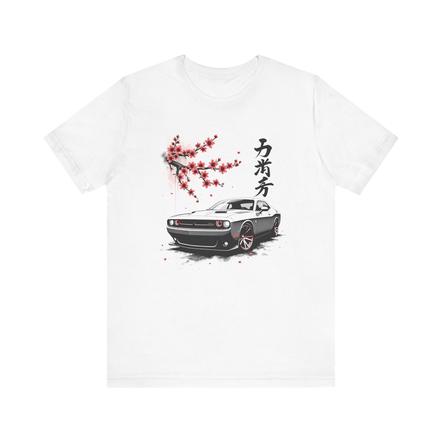 Dodge Challenger t-shirt muscle Car Art Unisex Tee - Short Sleeve Japanese Cherry Blossom Design